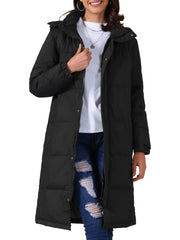 Winter Hooded Long Padded Down Puffer Jacket