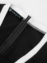 3/4 Sleeves Colorblock Midi Sheath Dress