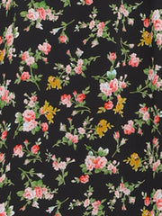 Floral Flutter Sleeve V Neck Smocked Ruffle Dress
