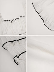 Lightweight Chiffon Ruffled Off Shoulder Mini A-Line Casual Dress