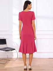 Vintage Work Cocktail Mermaid Sheath Fishtail Bodycon Midi Dress