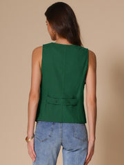 Sleeveless Lightweight Waistcoat Linen Vest