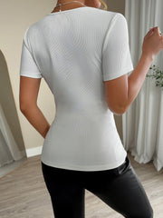 Lace Patchwork Rhinestone Decor Casual Blouse