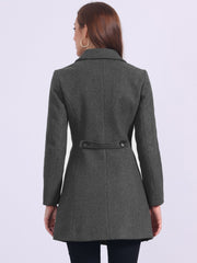Solid Winter Single Breasted Long Warm Pocketed Pea Coat