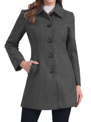 Solid Winter Single Breasted Long Warm Pocketed Pea Coat