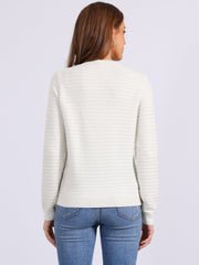 Crew Neck Button Down Long Sleeves Knitted Cardigan