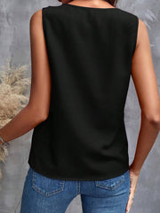 Solid Color Ruffled V Neck Sleeves Blouse