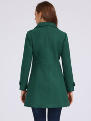 Peter Pan Collar Single Breasted Winter Outwear Buttoned Long Coat