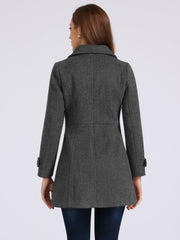 Peter Pan Collar Single Breasted Winter Outwear Buttoned Long Coat