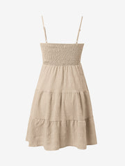 Spaghetti Strap Smocked Tiered Textured Dress