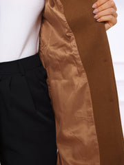 Elegant Winter Overcoat V Neck Single Breasted Long Coat