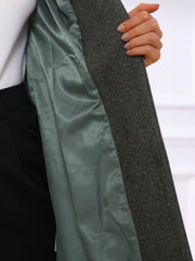 Elegant Winter Overcoat V Neck Single Breasted Long Coat