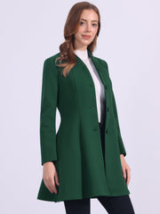 Single Breasted Long Sleeve Mid-Long Winter A Line Pea Coat