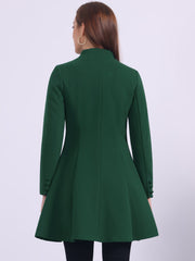 Single Breasted Long Sleeve Mid-Long Winter A Line Pea Coat