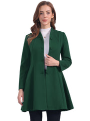 Single Breasted Long Sleeve Mid-Long Winter A Line Pea Coat