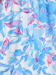 Floral Ruffled Hem Short Sleeve Smock Midi Dress