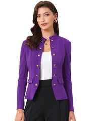 Open Front Blazers Casual Long Sleeve Buttons Office Suit Jacket