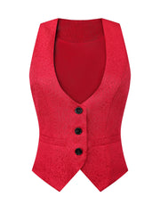 Vintage Button Up Jacquard Steampunk Waistcoat Suit Vest