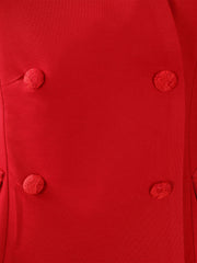 2 Pieces 3/4 Sleeves Blazer & Lace Ruffled Midi Pencil Skirt Set
