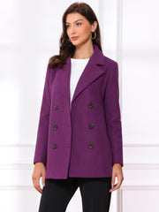 Long Sleeve Double Breasted Button Winter Outerwear Pea Coat