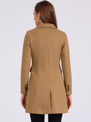 Winter Long Sleeve Notched Lapel Double Breasted Trench Coat