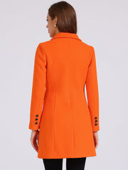 Winter Long Sleeve Notched Lapel Double Breasted Trench Coat