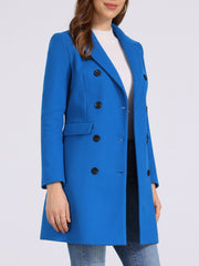 Winter Long Sleeve Notched Lapel Double Breasted Trench Coat