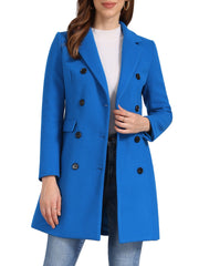Winter Long Sleeve Notched Lapel Double Breasted Trench Coat