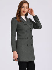 Winter Long Sleeve Notched Lapel Double Breasted Trench Coat