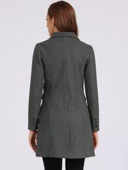 Winter Long Sleeve Notched Lapel Double Breasted Trench Coat