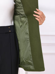 Classic Stand Collar Long Sleeve Belted Winter Coat