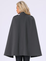 Winter Slit Sleeve Double Breasted Cloak Cape Coat