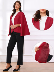 Cape Sleeve Business Work Open Front Jacket Blazer
