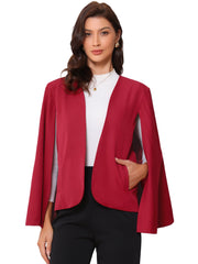 Cape Sleeve Business Work Open Front Jacket Blazer
