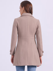 Classic Outwear Overcoat with Pockets Single Breasted Winter Coat