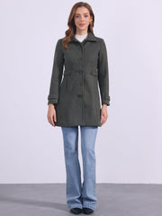 Classic Outwear Overcoat with Pockets Single Breasted Winter Coat