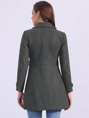 Classic Outwear Overcoat with Pockets Single Breasted Winter Coat