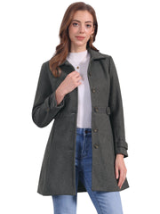 Classic Outwear Overcoat with Pockets Single Breasted Winter Coat