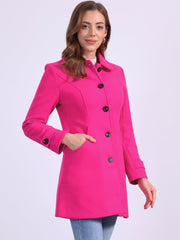 Peter Pan Collar Mid-thigh A-line Single Breasted Pea Coat