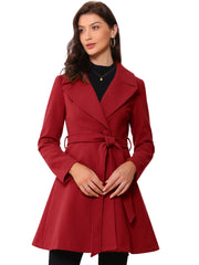 Elegant Overcoat Shawl Collar Single Winter Belted Long Coat
