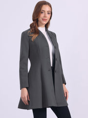 Single Breasted Long Sleeve Mid-Long Winter A Line Pea Coat