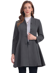 Single Breasted Long Sleeve Mid-Long Winter A Line Pea Coat