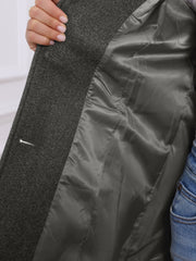 Work Office Winter Overcoat Single Breasted Point Collar Pea Coat