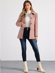 Work Office Winter Overcoat Single Breasted Point Collar Pea Coat