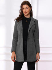 Mid-thigh Stand Collar Single Breasted Long Coat