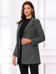 Mid-thigh Stand Collar Single Breasted Long Coat
