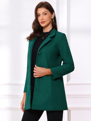 Mid-thigh Stand Collar Single Breasted Long Coat