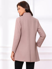 Mid-thigh Stand Collar Single Breasted Long Coat