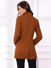 Mid-thigh Stand Collar Single Breasted Long Coat
