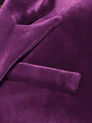 Velvet Notched Lapel Double-Breasted Long Outerwear Winter Coats